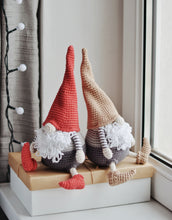 Load image into Gallery viewer, Holiday Gnome Crochet Pattern, 7 Inch Christmas Gnomes - Firefly Crochet
