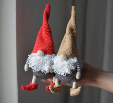 Load image into Gallery viewer, Holiday Gnome Crochet Pattern, 7 Inch Christmas Gnomes - Firefly Crochet
