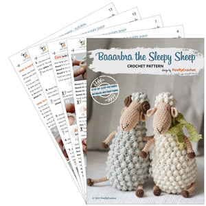 Baaarbra the Sleppy Sheep Crochet Pattern - Firefly Crochet