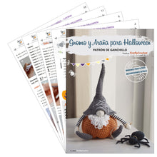 Load image into Gallery viewer, Gnomo y Araña para Halloween, ESPANOL - Firefly Crochet