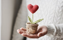 Load image into Gallery viewer, Valentine’s Day Red Heart Plant in a Pot Crochet Pattern - Firefly Crochet
