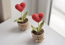Load image into Gallery viewer, Planta de Corazón Rojo en Maceta, ESPANOL - Firefly Crochet