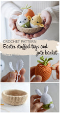 Load image into Gallery viewer, Easter Eggs and Jute Basket Crochet Pattern for Beginners - Firefly Crochet