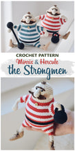 Load image into Gallery viewer, Amigurumi Doll Crochet Pattern for Two Strongmen - Firefly Crochet