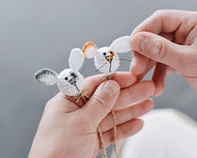 Load image into Gallery viewer, Bookmark rabbit crochet pattern PDF great idea for using up scrap yarn - Firefly Crochet