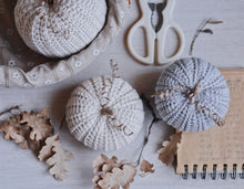 Load image into Gallery viewer, Crochet Pattern for Three Rustic Pumpkins - Firefly Crochet
