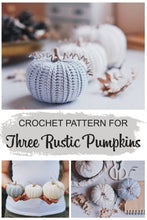 Load image into Gallery viewer, Crochet Pattern for Three Rustic Pumpkins - Firefly Crochet