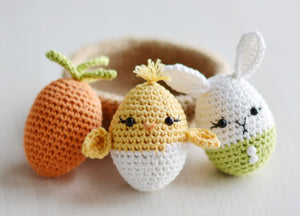 Easter Eggs and Jute Basket Crochet Pattern for Beginners - Firefly Crochet