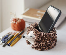Load image into Gallery viewer, Hedgehog Hook Holder and Pumpkin Pincushion Crochet Pattern - Firefly Crochet
