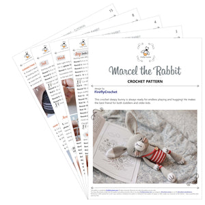 Crochet Rabbit Doll Pattern, Easy PDF Crochet Pattern for Sleepy Rabbit Amigurumi - Firefly Crochet