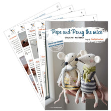 Load image into Gallery viewer, Pepe and Penny the Mice Crochet Pattern - Firefly Crochet
