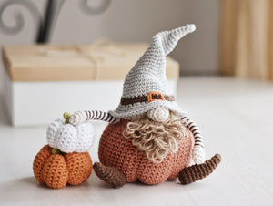 Fall Gnome with Pumpkins Crochet Pattern, PDF - Firefly Crochet