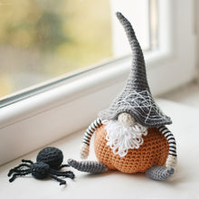 Load image into Gallery viewer, Halloween Pumpkin Gnome &amp; Spider Crochet Pattern PDF - Firefly Crochet
