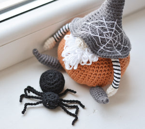 Halloween Pumpkin Gnome & Spider Crochet Pattern PDF - Firefly Crochet
