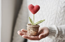 Load image into Gallery viewer, Valentine’s Day Red Heart Plant in a Pot Crochet Pattern - Firefly Crochet
