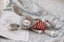 Load image into Gallery viewer, Crochet Rabbit Doll Pattern, Easy PDF Crochet Pattern for Sleepy Rabbit Amigurumi - Firefly Crochet
