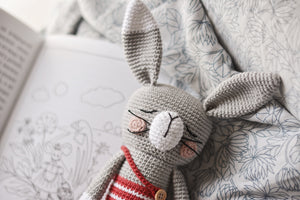 Crochet Rabbit Doll Pattern, Easy PDF Crochet Pattern for Sleepy Rabbit Amigurumi - Firefly Crochet