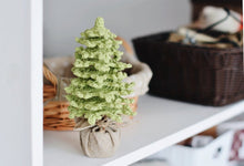 Load image into Gallery viewer, Farmhouse Christmas Tree crochet pattern for table decor - Firefly Crochet
