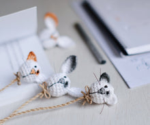 Load image into Gallery viewer, Bookmark rabbit crochet pattern PDF great idea for using up scrap yarn - Firefly Crochet
